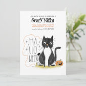 Invitation de la fête des chats noirs Halloween (Debout devant)