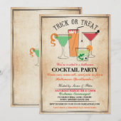 Invitation de la fête des cocktails d'Halloween (Devant / Derrière)