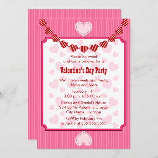 Invitation de la fête des coeurs (Devant / Derrière)