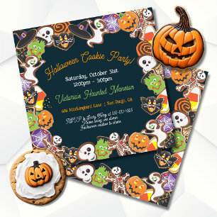Invitation de la fête des cookies d'Halloween