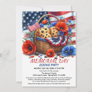 Invitation de la fête des cookies du jour commémor