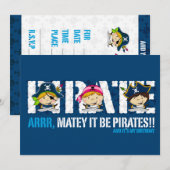 Invitation de la fête des Cute Pirates (Devant / Derrière)
