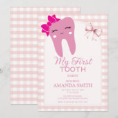 Invitation de la fête des dents - Baby First Tooth (Devant / Derrière)