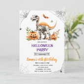 Invitation de la fête des dinosaures d'Halloween (Debout devant)