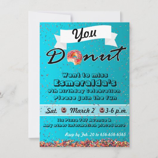 Invitation de la fête des Donut, invitation d'anni (Devant)