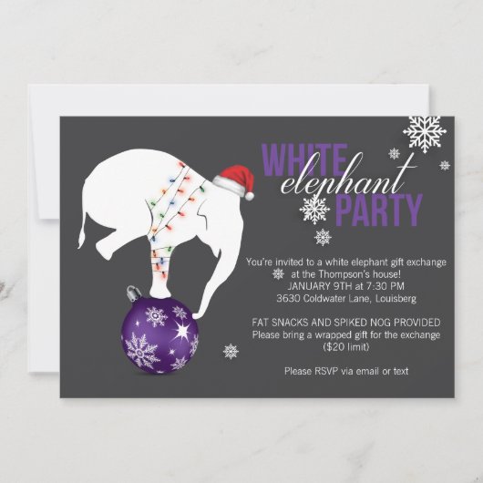 Invitation de la fête des éléphants blancs | Viole (Devant)