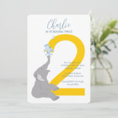 Invitation de la fête des éléphants gris modernes (Debout devant)