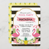 Invitation de la fête des Flamants roses tropicaux (Devant / Derrière)