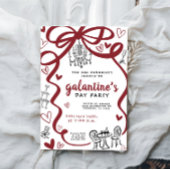 Invitation de la fête des Galentines à main lunair