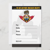 Invitation de la fête des garçons de Cute Superher (Dos)