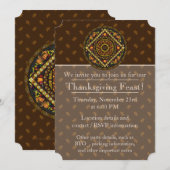 Invitation de la fête des icônes de Thanksgiving (Devant / Derrière)