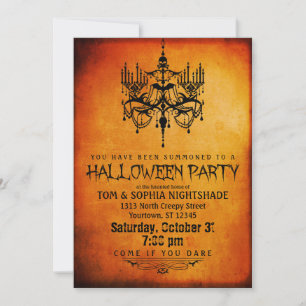 Invitation de la fête des lustres d'Halloween