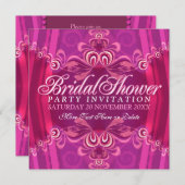 Invitation de la Fête des mariées Bohême Rose (Devant / Derrière)