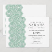 Invitation de la Fête des mariées de dentelle blan (Devant / Derrière)