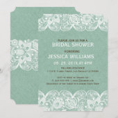 Invitation de la Fête des mariées de dentelle blan (Devant / Derrière)