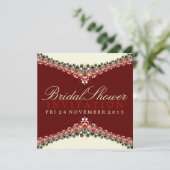 Invitation de la Fête des mariées de dentelle roug (Debout devant)