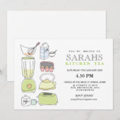 Invitation de la Fête des mariées de thé de cuisin (Devant / Derrière)