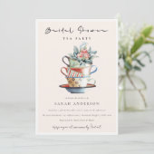 Invitation de la Fête des mariées de thé de tasses (Debout devant)