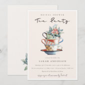 Invitation de la Fête des mariées de thé de tasses (Devant / Derrière)