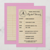 Invitation de la Fête des mariées du livre de bibl (Devant / Derrière)