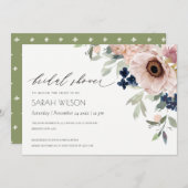 Invitation de la Fête des mariées florale de la ma (Devant / Derrière)