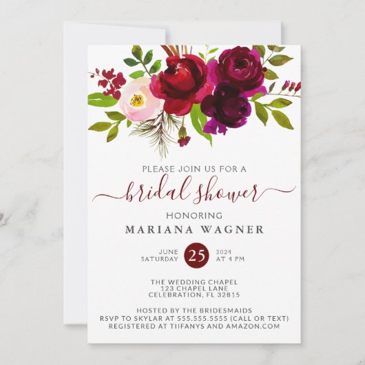 Invitation de la Fête des mariées florale de l'aqu (Devant)