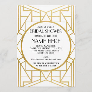 invitation de la Fête des mariées Gatsby Art déco