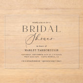 Invitation de la Fête des mariées minimale acryliq (Recto)