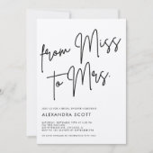 Invitation De la Fête des mariées Miss Mme (Devant)