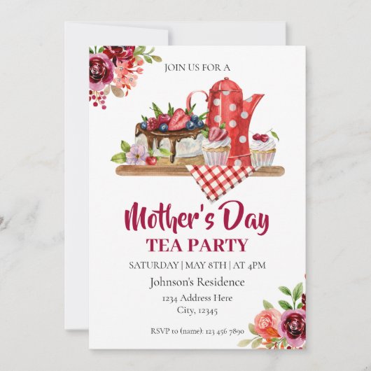 Invitation de la fête des mères (Devant)