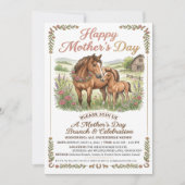 Invitation de la fête des mères Cheval Rustique ,  (Devant)