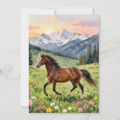 Invitation de la fête des mères Cheval Rustique ,  (Dos)