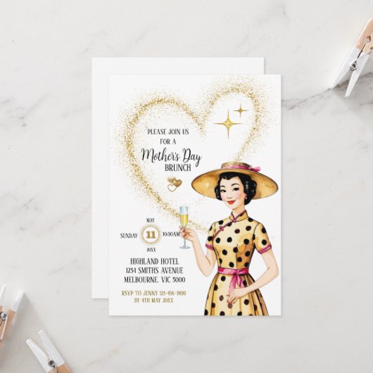 Invitation de la fête des mères - Dame asiatique a (Devant/Arrière en situation)