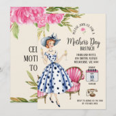 Invitation de la Fête des Mères - Lady Holding Cha (Devant / Derrière)