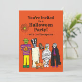 Invitation de la fête des monstres d'Halloween (Debout devant)