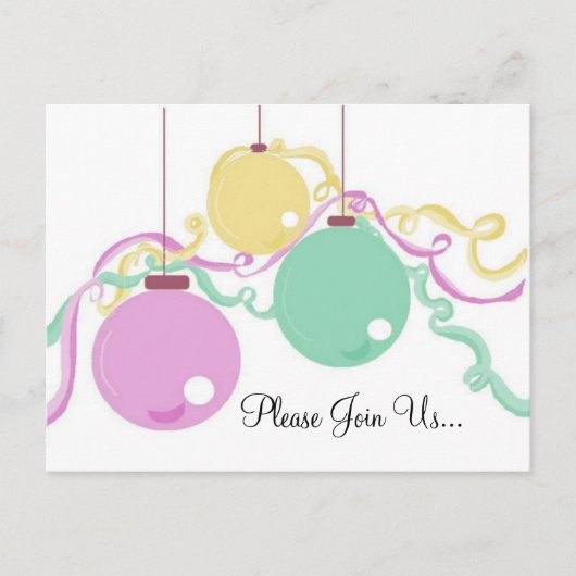 Invitation de la fête des ornements de vacances (Devant)