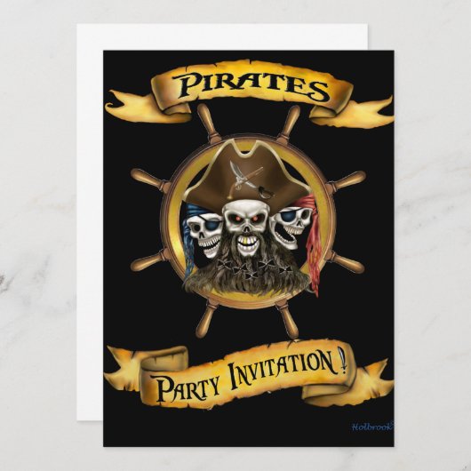 Invitation de la fête des Pirates (Devant / Derrière)