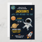 Invitation de la fête des roquettes de Cute Galaxy (Devant / Derrière)