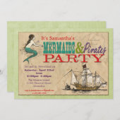 Invitation de la Fête des sirènes et des pirates (Devant / Derrière)