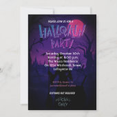 Invitation de la fête des sorcières d'Halloween (Devant)