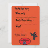 Invitation de la fête des sorcières d'Halloween (Dos)