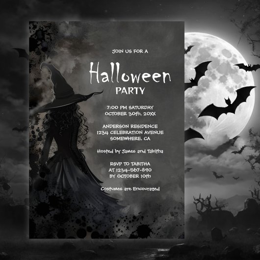 Invitation de la fête des sorcières d'Halloween