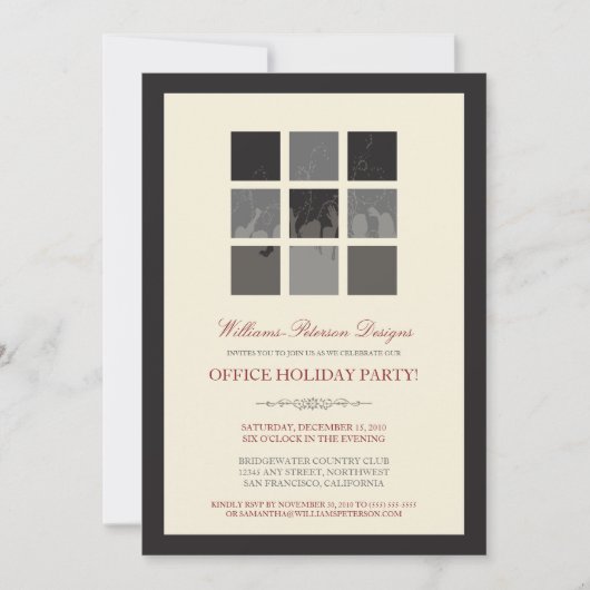 Invitation de la Fête des Vacances d'Office Modern (Devant)