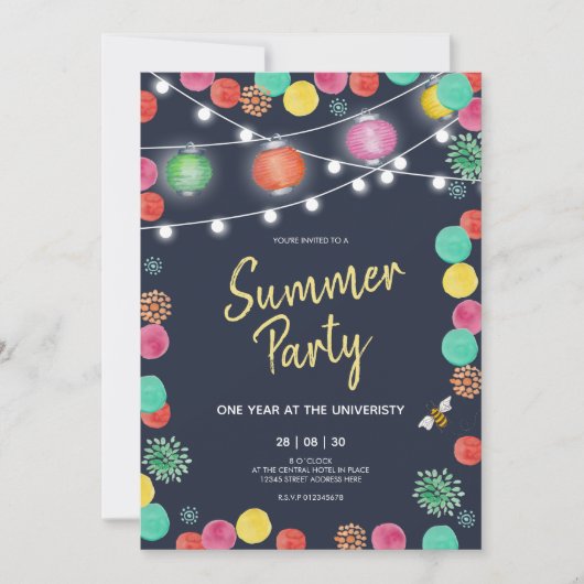 Invitation de la fête d'été (Devant)