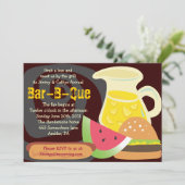 Invitation de la fête d'été Bar-B-Que (Debout devant)