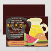 Invitation de la fête d'été Bar-B-Que (Devant / Derrière)