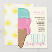 Invitation de la fête d'été de crème glacée de fra (Devant / Derrière)