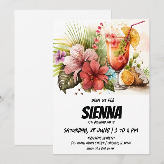 Invitation de la fête d'été de plage (Devant / Derrière)