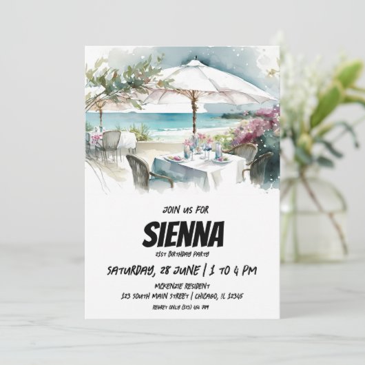 Invitation de la fête d'été de plage (Debout devant)