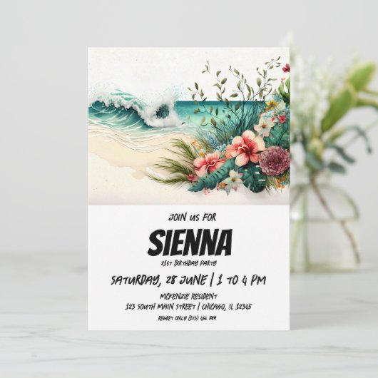 Invitation de la fête d'été de plage (Debout devant)